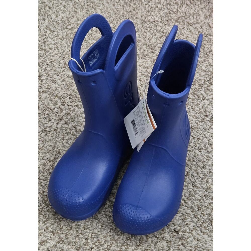 CROCS 12803 Kids Cerulean Blue Handle It Rain Boots US 2 size J2 Youth Big Kids - Picture 3 of 9